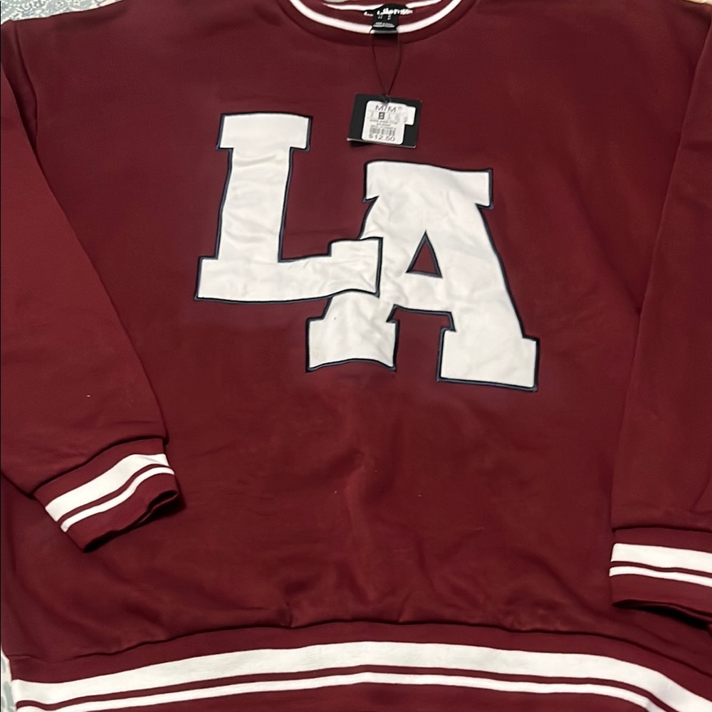 Charlotte Russe Maroon and White Sweater